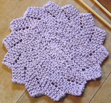 Knit flower dish cloth