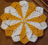 Knit flower dish cloth