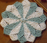 Knit flower dish cloth