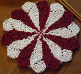 Knit flower dish cloth