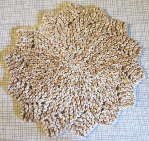 Knit flower dish cloth