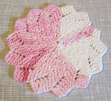 Knit flower dish cloth