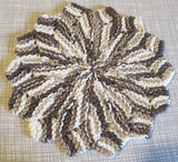 Knit flower dish cloth