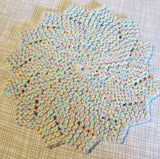 Knit flower dish cloth