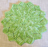 Knit flower dish cloth