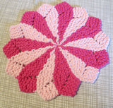 Knit flower dish cloth