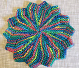 Knit flower dish cloth