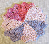 Knit flower dish cloth