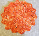 Knit flower dish cloth