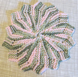 Knit flower dish cloth