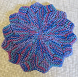 Knit flower dish cloth