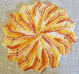 Knit flower dish cloth