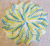Knit flower dish cloth